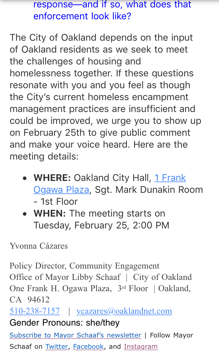 Oakland meeting homelessness 2 cr